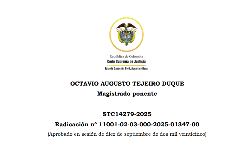 Caducidad de impugnación por ineficacia en sociedades colombianas | STC14279-2025