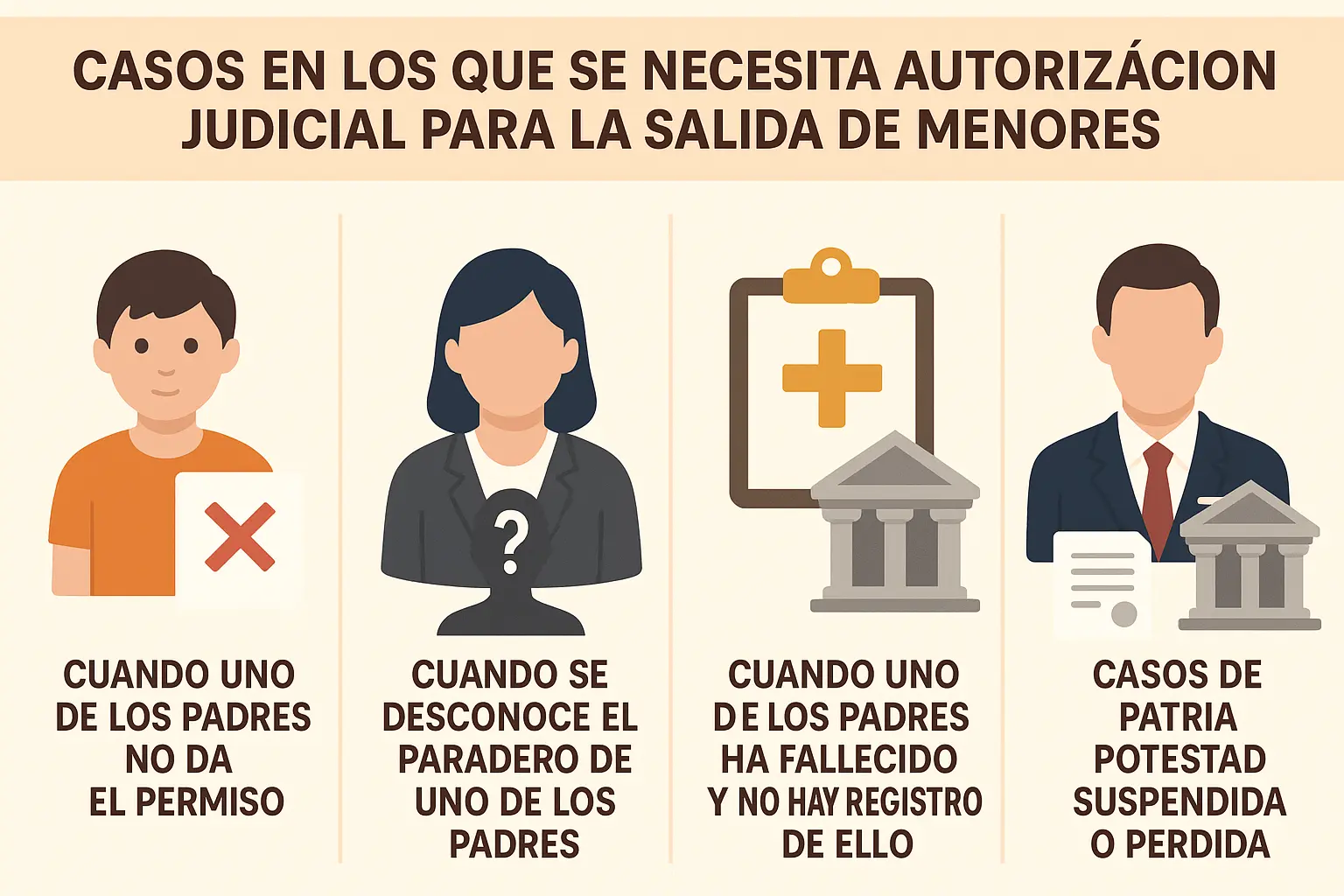 Casos en los que se necesita autorización judicial para la salida de menores