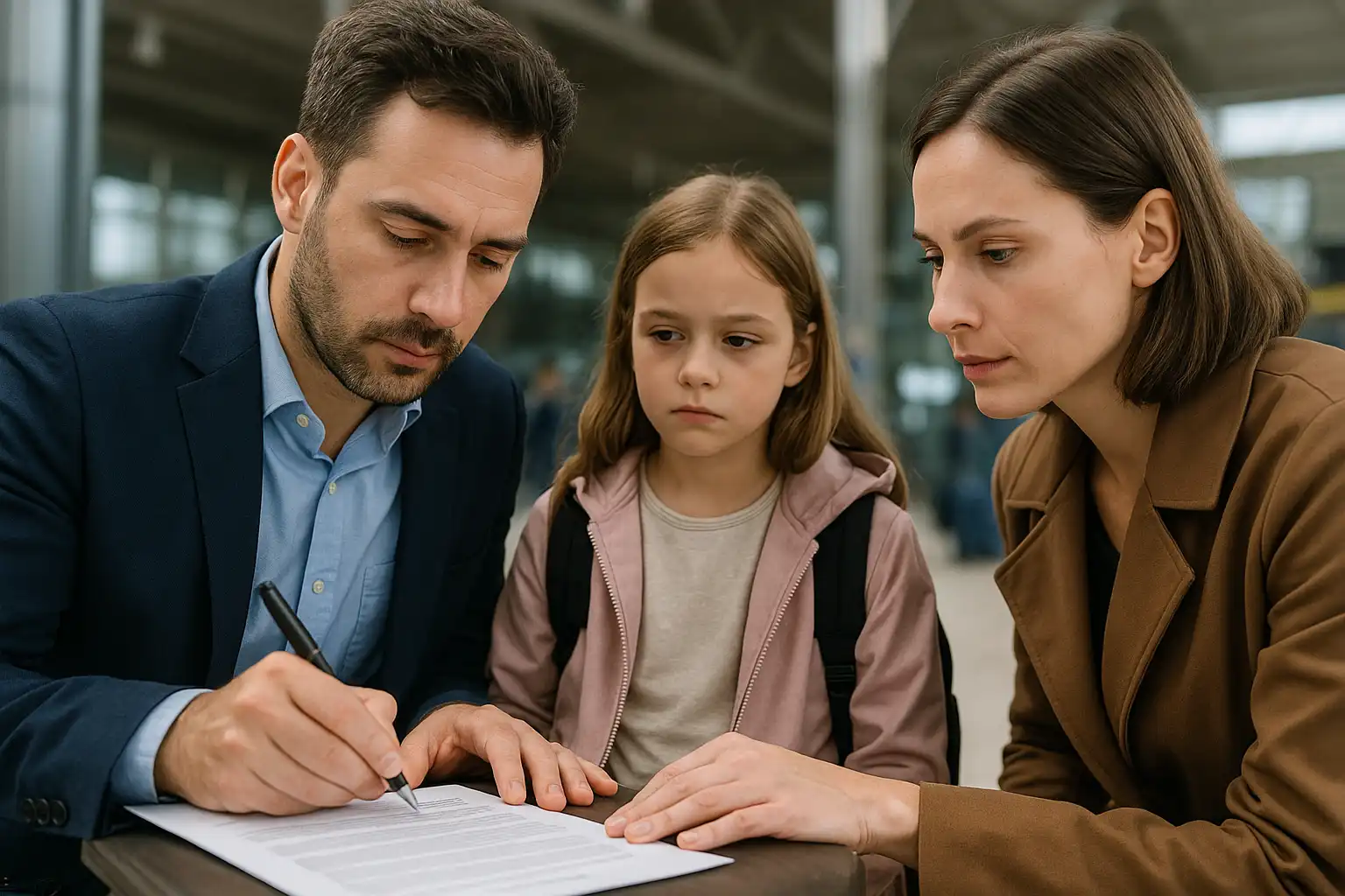 Menor viajando con tercero: permiso de salida urgente