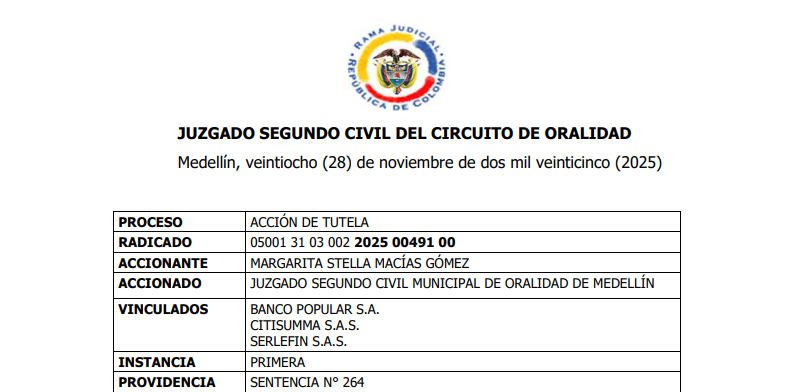 Rechazar liquidación patrimonial por falta de bienes vulnera el debido proceso: Sentencia 264 de 2025