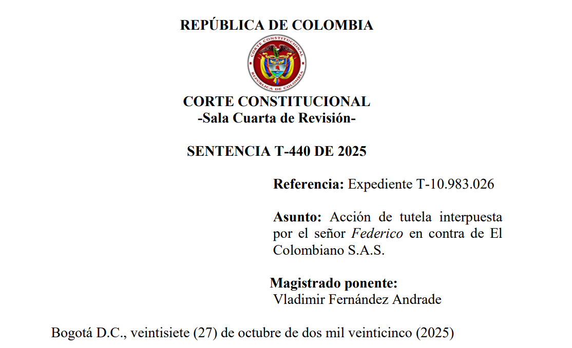 Sentencia T-440 de 2025: ¿puede la prensa vulnerar derechos al informar sobre denuncias de acoso sexual?